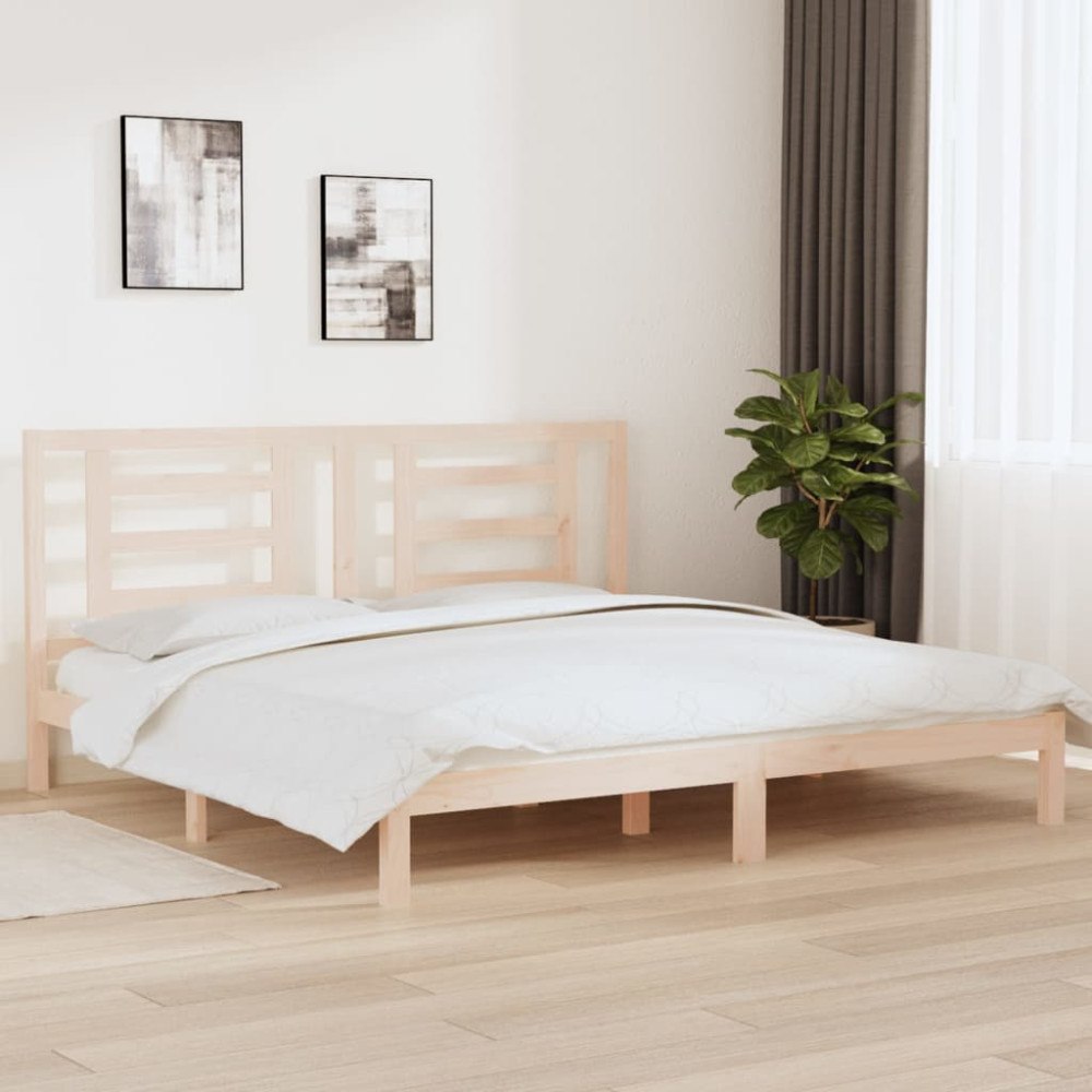 vidaXL Sängram utan madrass 200x200 cm massiv furu