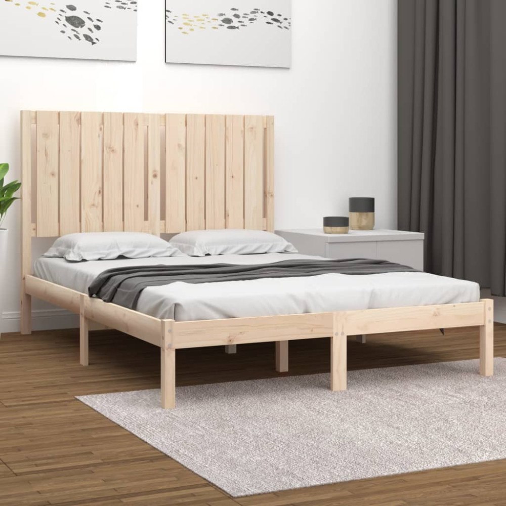 vidaXL Sängram massivt trä 120x190 cm