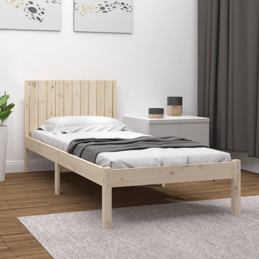 vidaXL Sängram utan madrass 100x200 cm massiv furu