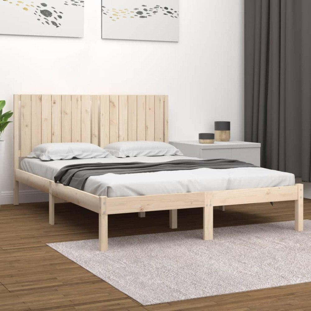 vidaXL Sängram utan madrass 160x200 cm massiv furu