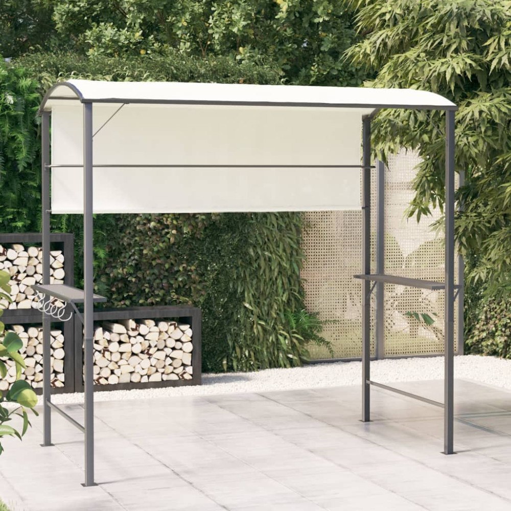 vidaXL Paviljong med tak 220x110x200 cm gräddvit