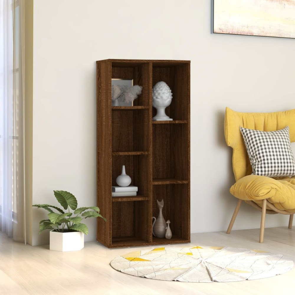 vidaXL Bokhylla brun ek 50x25x106 cm