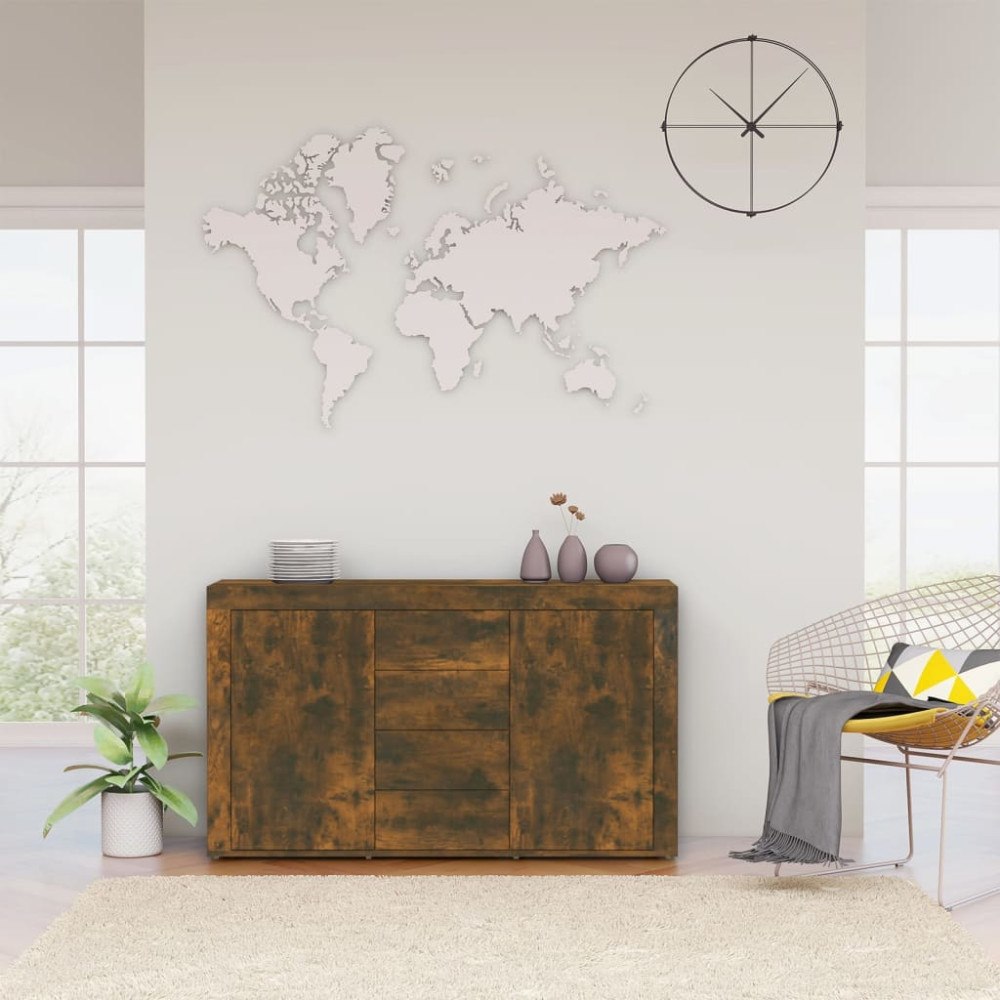 vidaXL Skänk rökfärgad ek 120x36x69 cm konstruerat trä
