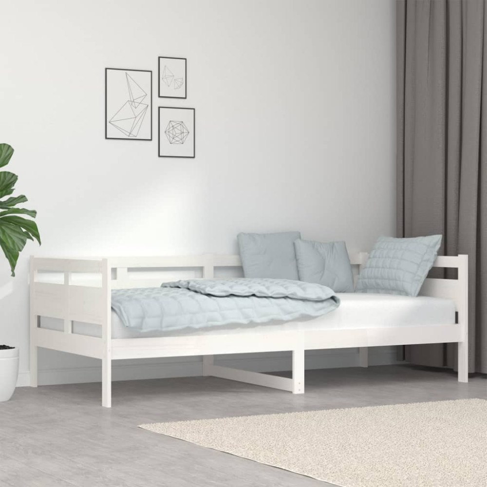vidaXL Dagbädd vit 90x200 cm massiv furu