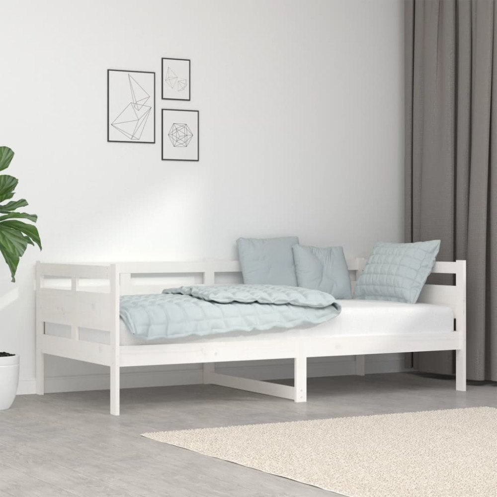 vidaXL Dagbädd vit massiv furu 90x190 cm
