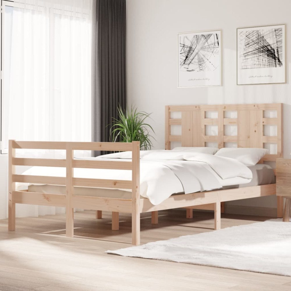 vidaXL Sängram utan madrass 120x200 cm massiv furu