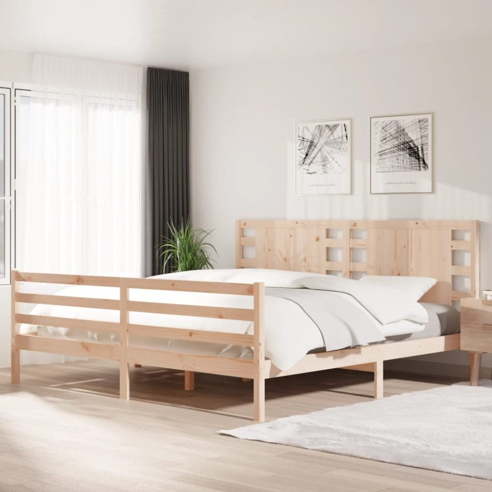 vidaXL Sängram utan madrass 200x200 cm massiv furu
