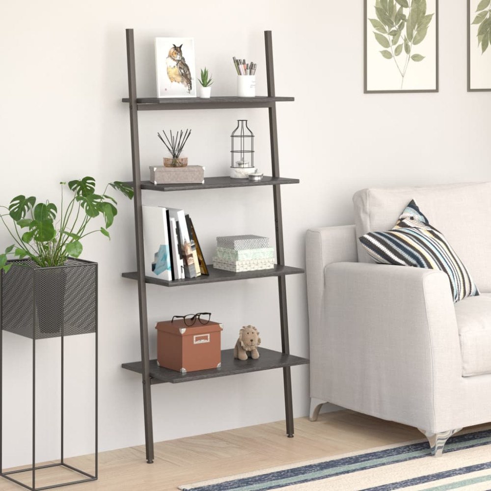 vidaXL Hylla 4 hyllplan svart 64x34x150,5 cm