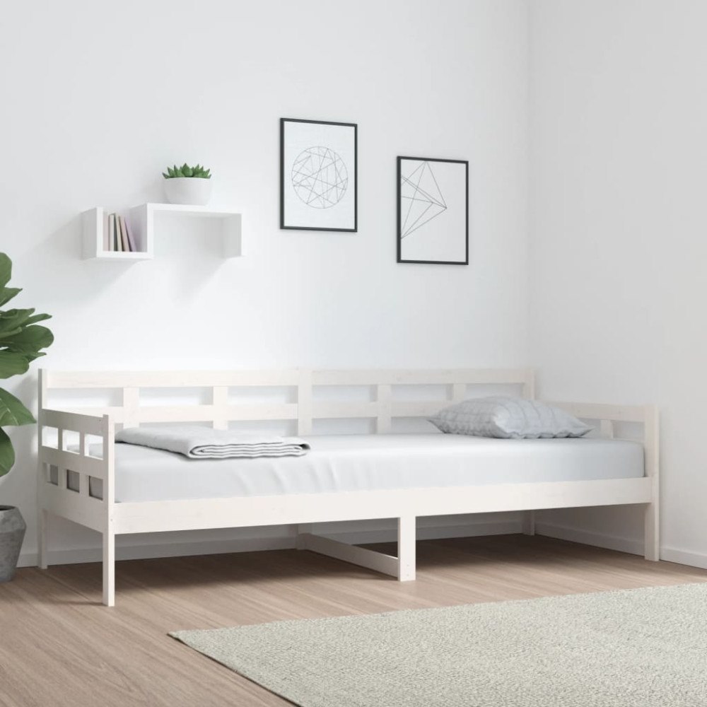 vidaXL Dagbädd vit 80x200 cm massiv furu