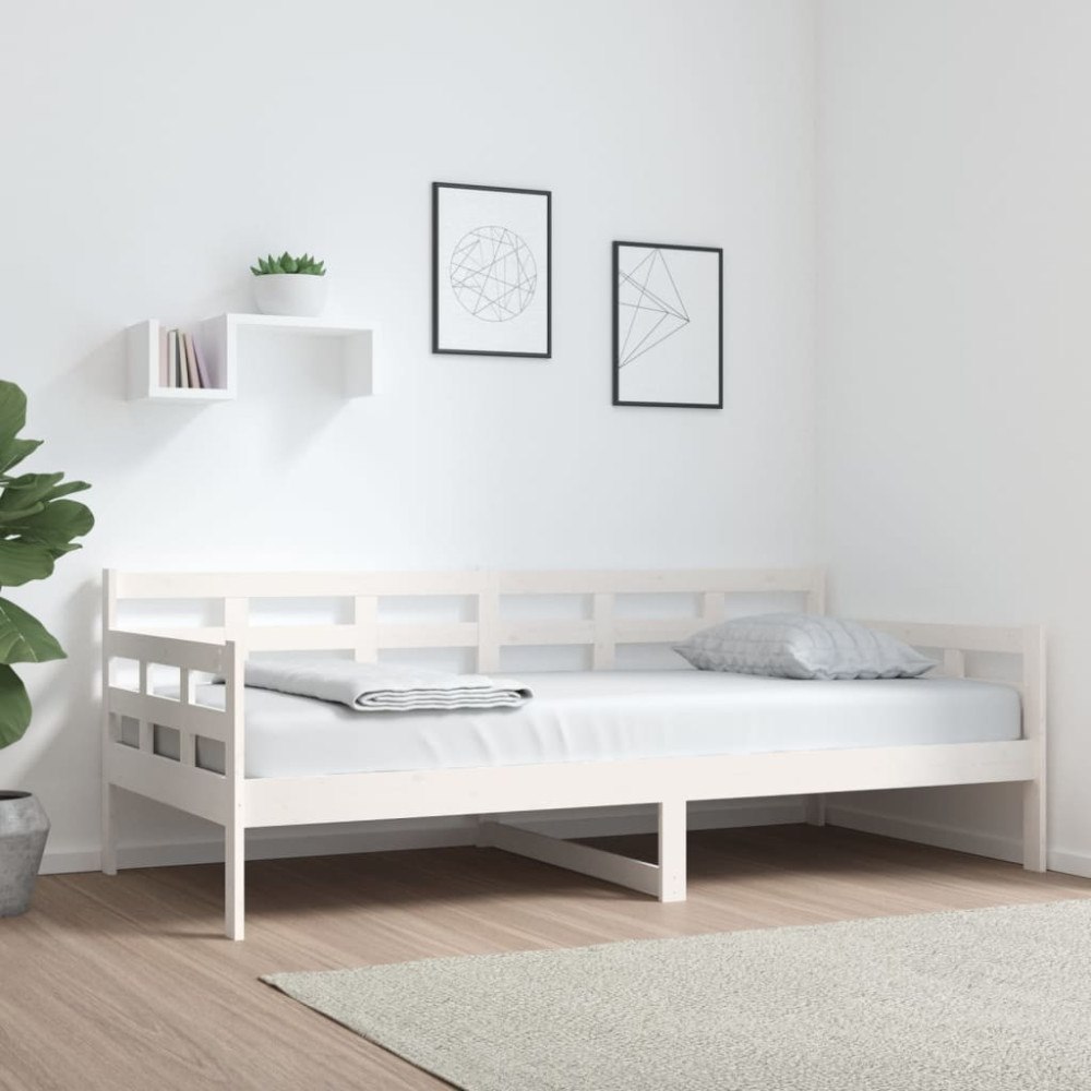 vidaXL Dagbädd vit massiv furu 90x190 cm