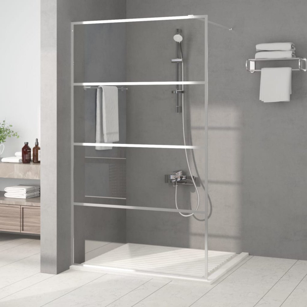 vidaXL Duschvägg silver 115x195 cm klart ESG-glas