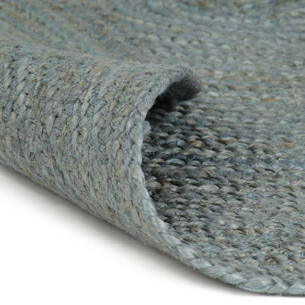vidaXL Handgjord jutematta rund 210 cm olivgrön