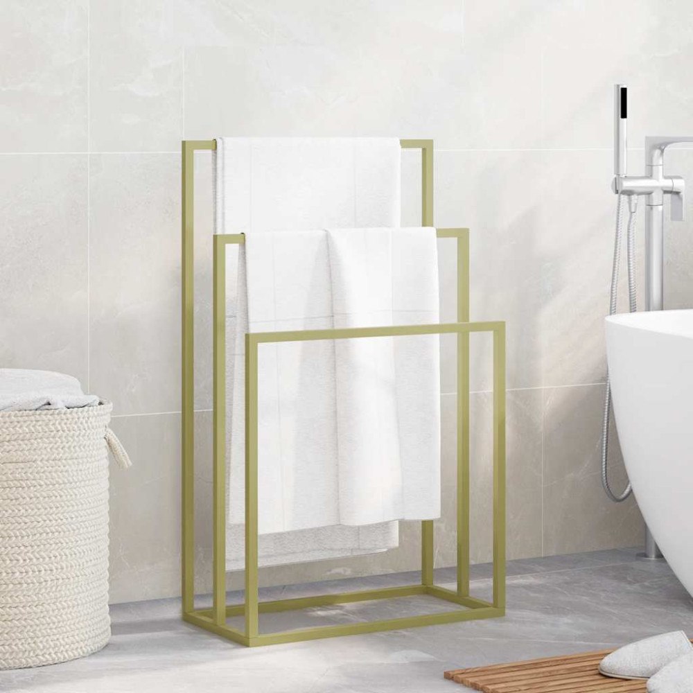 vidaXL Fristående handdukshängare guld 48x24x79 cm järn