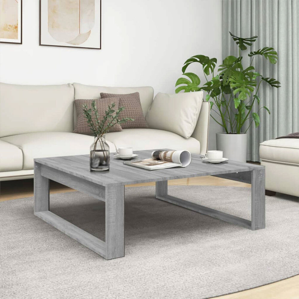 vidaXL Soffbord grå sonoma 100x100x35 cm konstruerat trä