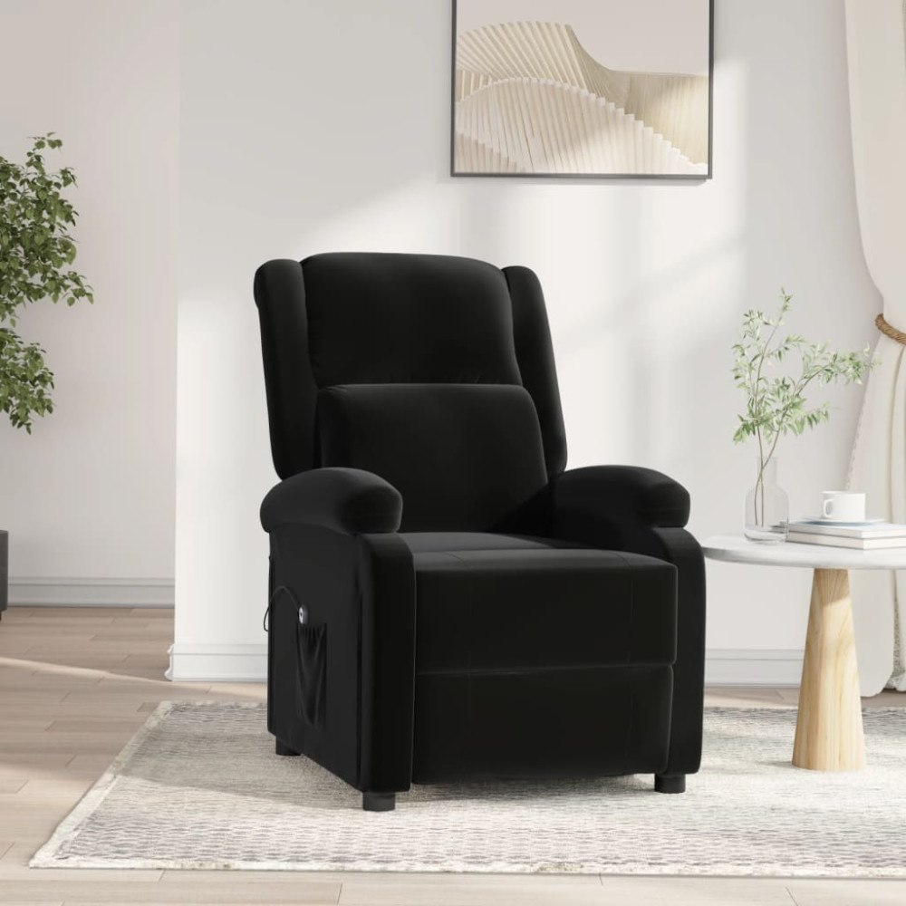 vidaXL Elektrisk reclinerfåtölj svart sammet