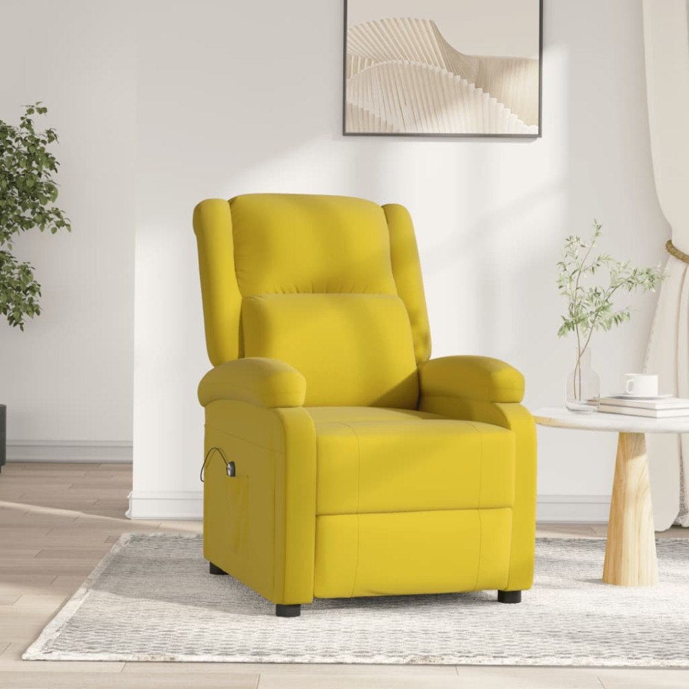 vidaXL Elektrisk Reclinerfåtölj gul sammet