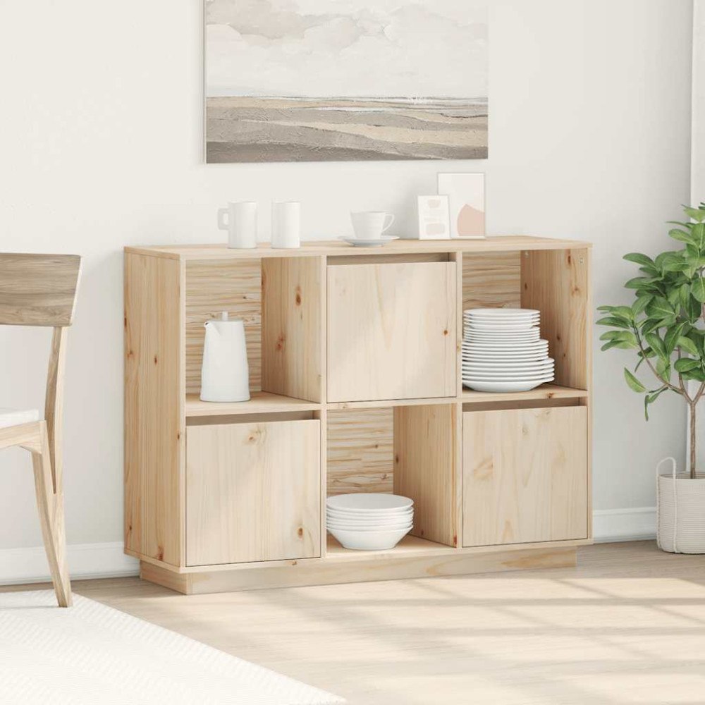vidaXL Skänk vit 110,5x35x80 cm massiv furu
