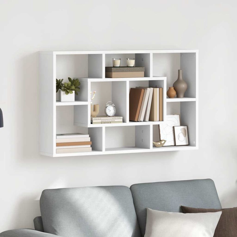 vidaXL Vägghylla vit 85x16x52,5 cm konstruerat trä