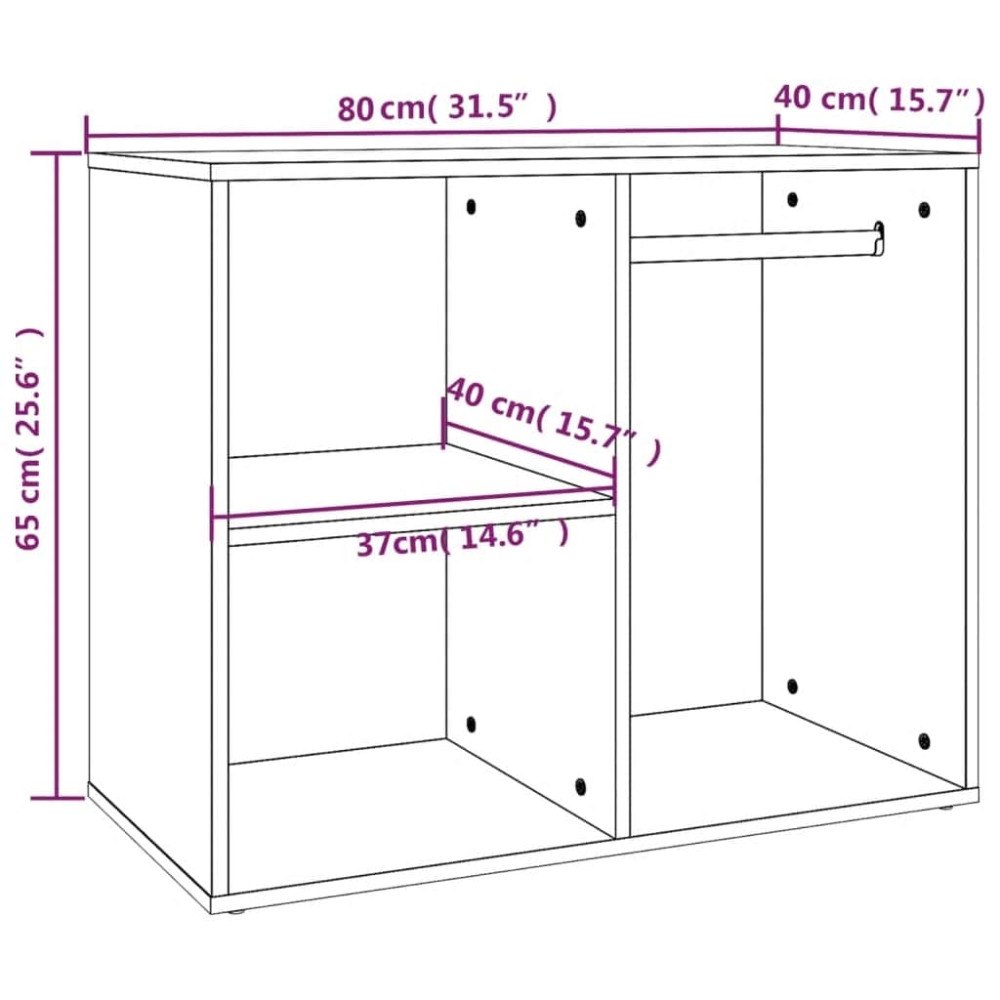 vidaXL Klädskåp vit 80x40x65 cm konstruerat trä