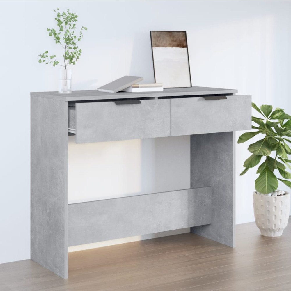 vidaXL Konsolbord betonggrå 90x36x75 cm konstruerat trä