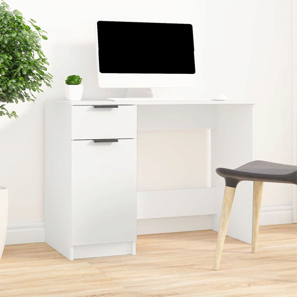 vidaXL Skrivbord vit 100x50x75 cm konstruerat trä