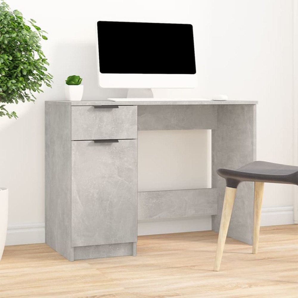 vidaXL Skrivbord betonggrå 100x50x75 cm konstruerat trä