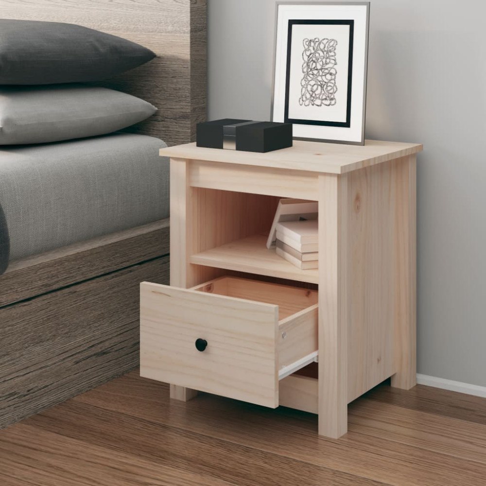 vidaXL Sängbord 40x35x49 cm massiv furu