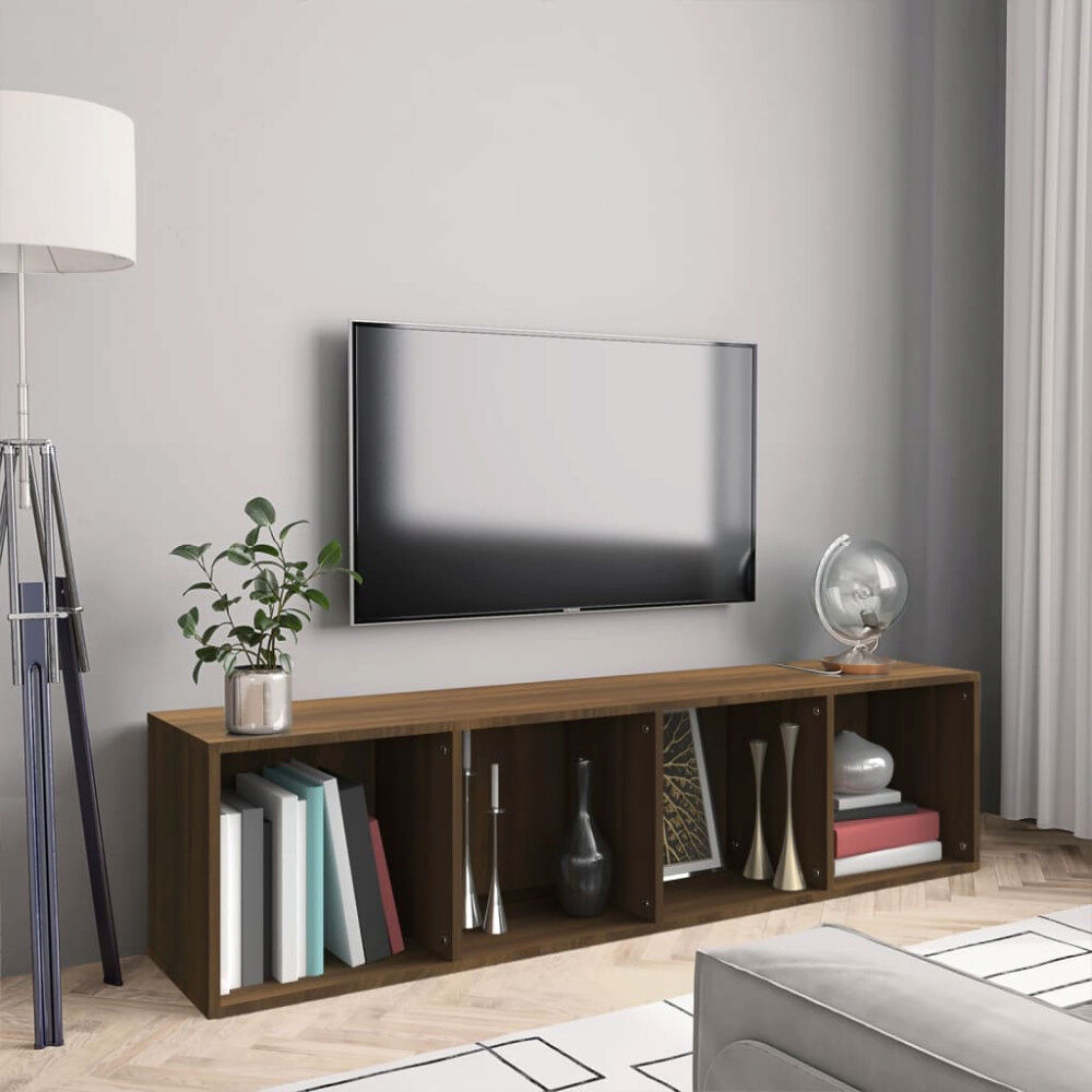 vidaXL Bokhylla/tv-bänk brun ek 143x30x36cm konstruerat trä