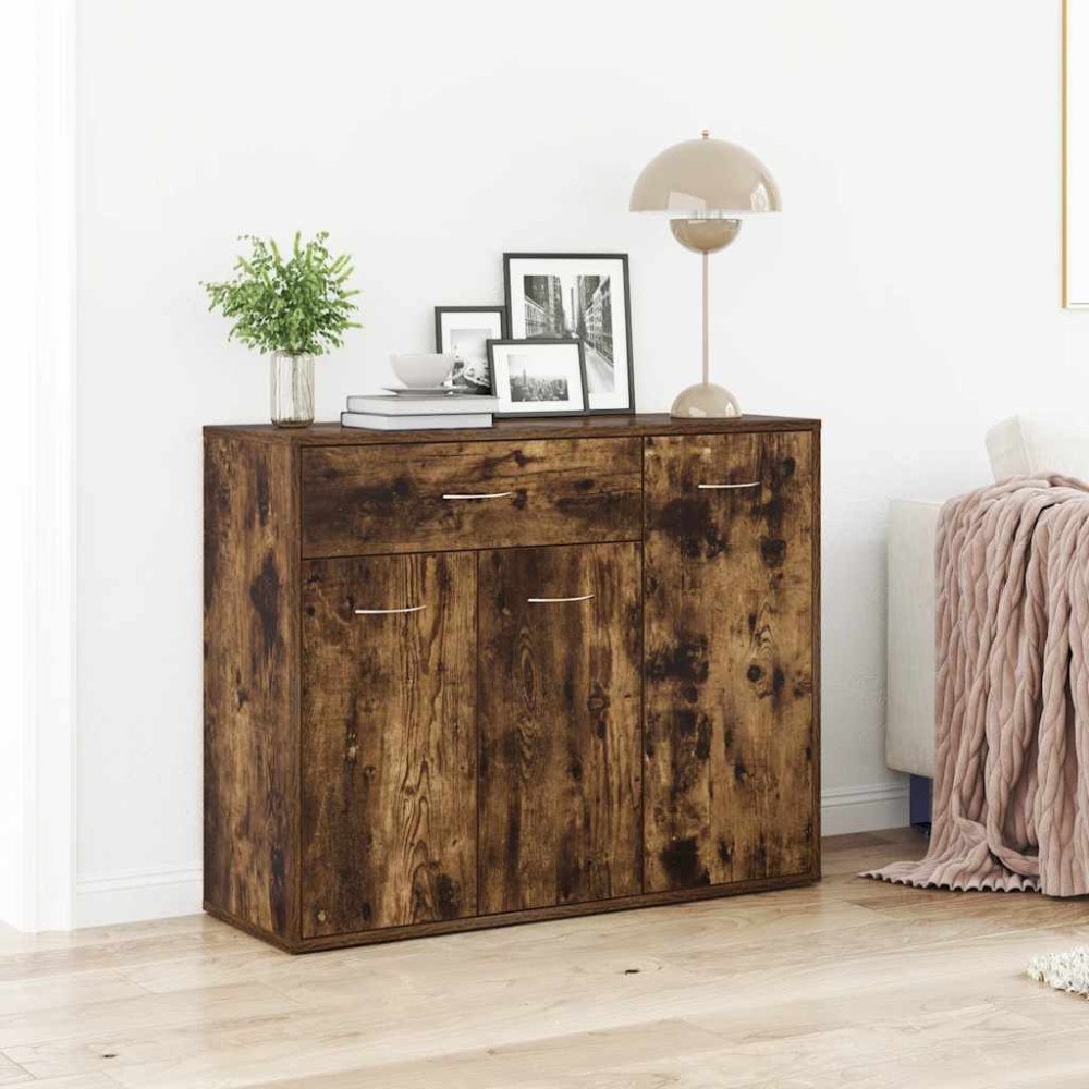 vidaXL Skänk rökfärgad ek 88x30x70 cm konstruerat trä