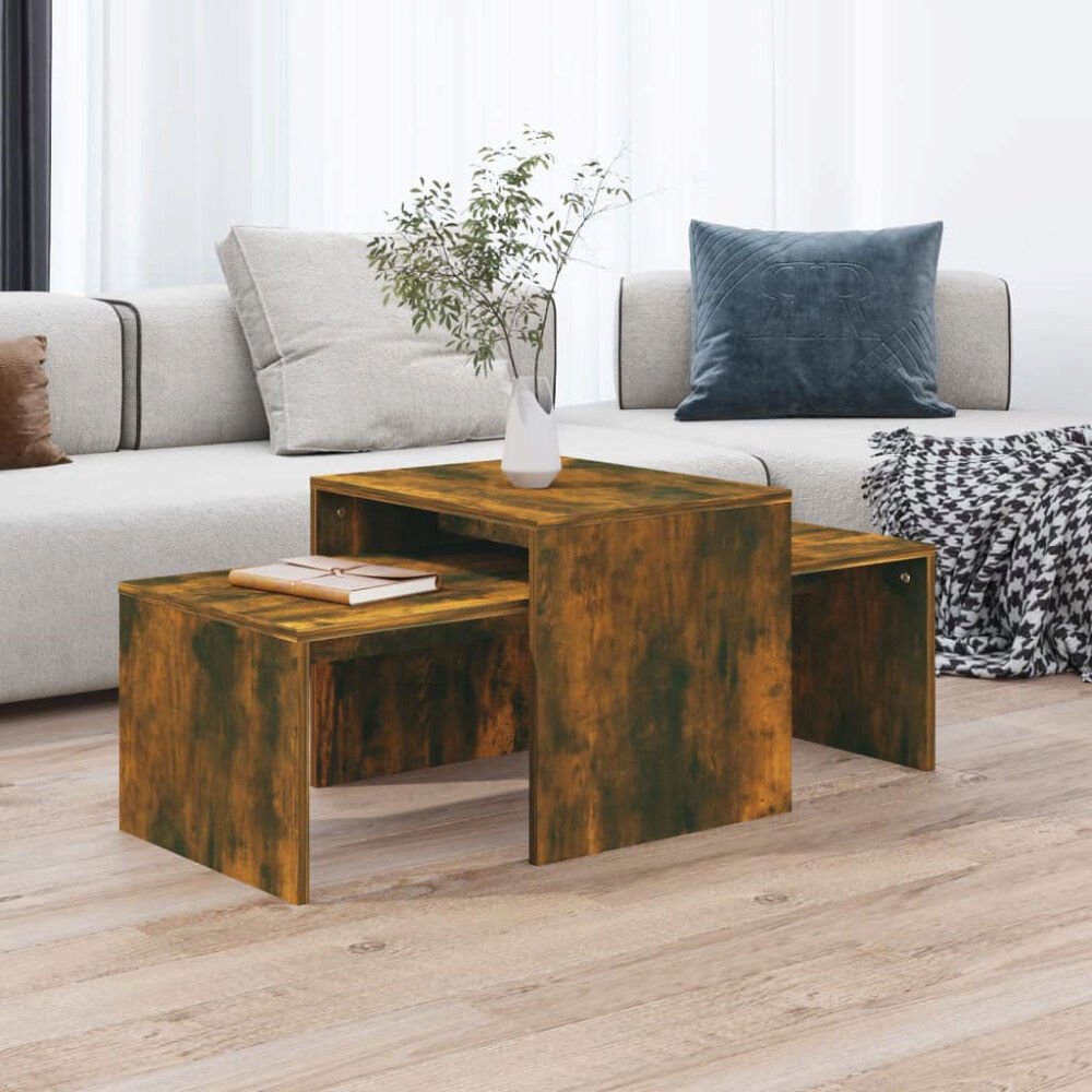 vidaXL Soffbord rökfärgad ek 100x48x40 cm konstruerat trä
