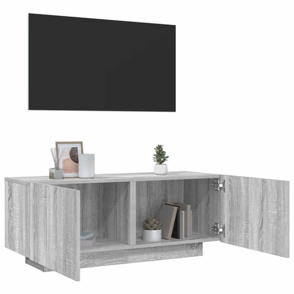 vidaXL TV-bänk grå sonoma 100x35x40 cm konstruerat trä