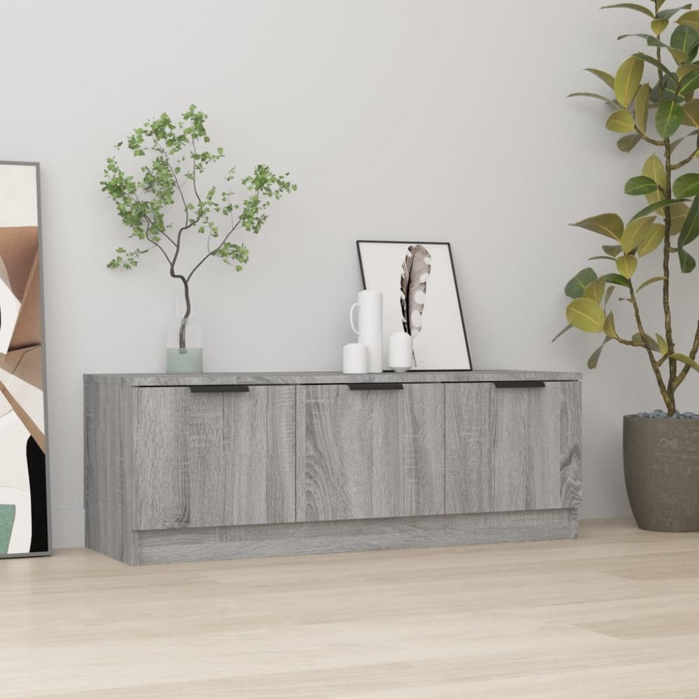 vidaXL TV-bänk grå sonoma 102x35x36,5 cm konstruerat trä