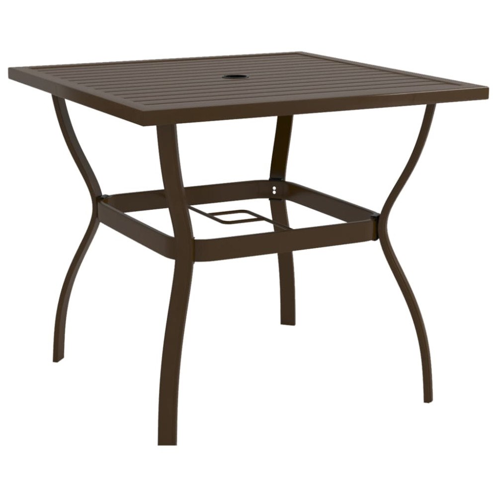 vidaXL Trädgårdsbord brun 81,5x81,5x72 cm stål