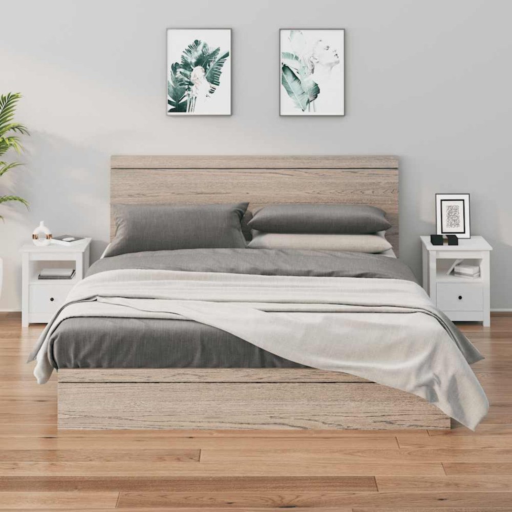 vidaXL Sängbord 2 st vit 40x35x49 cm massiv furu