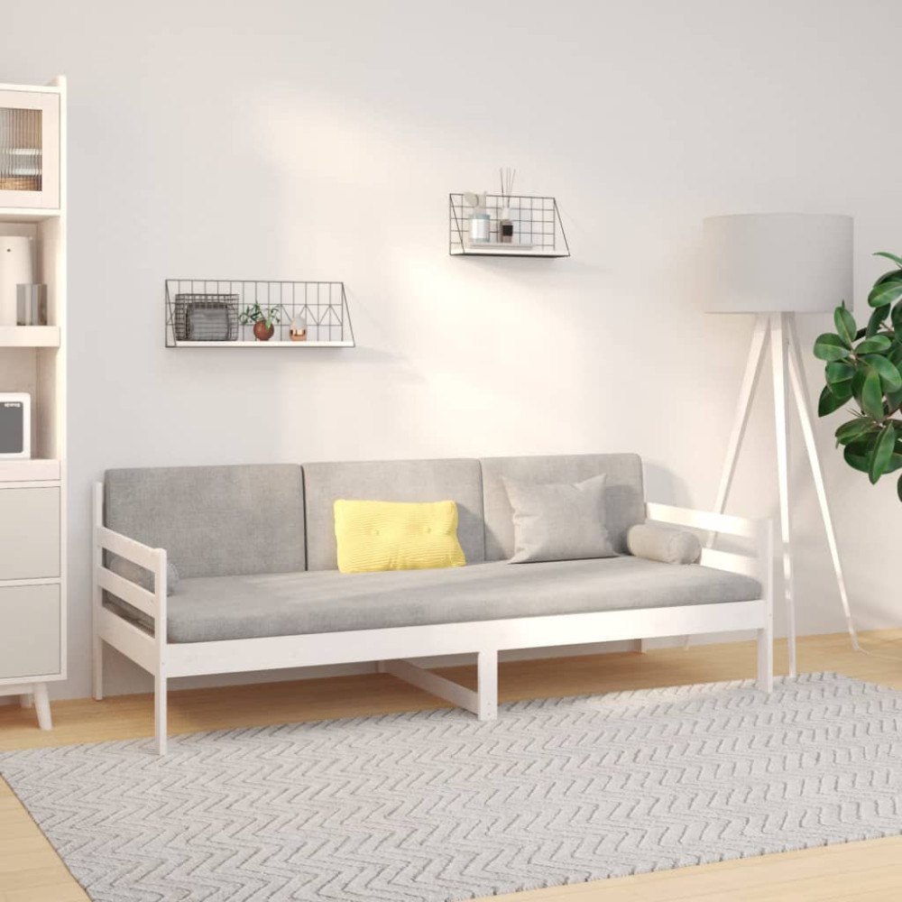 vidaXL Dagbädd utan madrass vit 90x190 cm massiv furu
