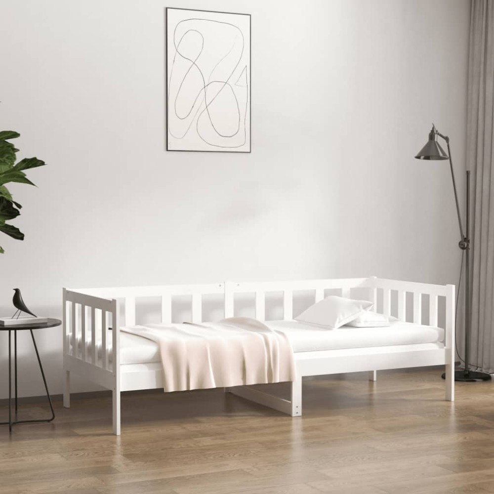 vidaXL Dagbädd utan madrass vit 90x190 cm massiv furu