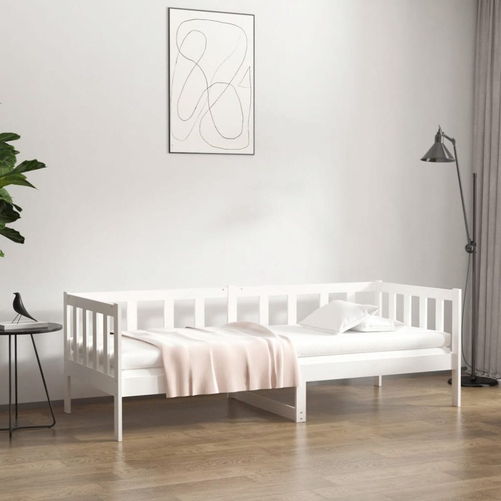 vidaXL Dagbädd utan madrass vit 80x200 cm massiv furu