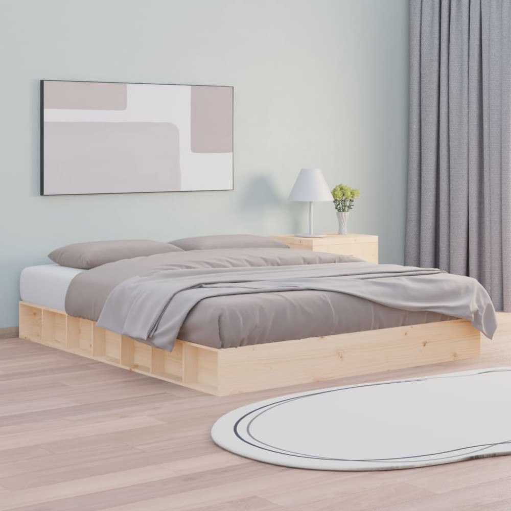 vidaXL Sängram 140x200 cm massivt trä