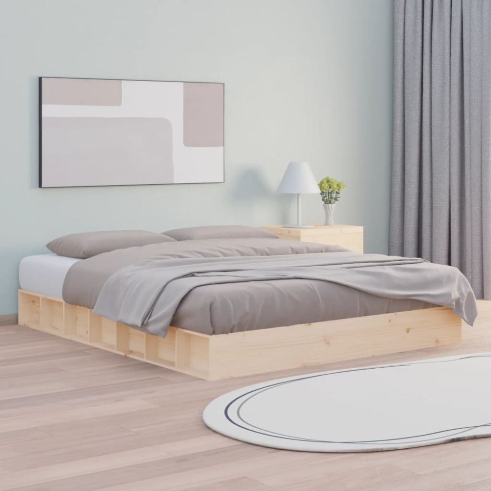 vidaXL Sängram 120x200 cm massivt trä