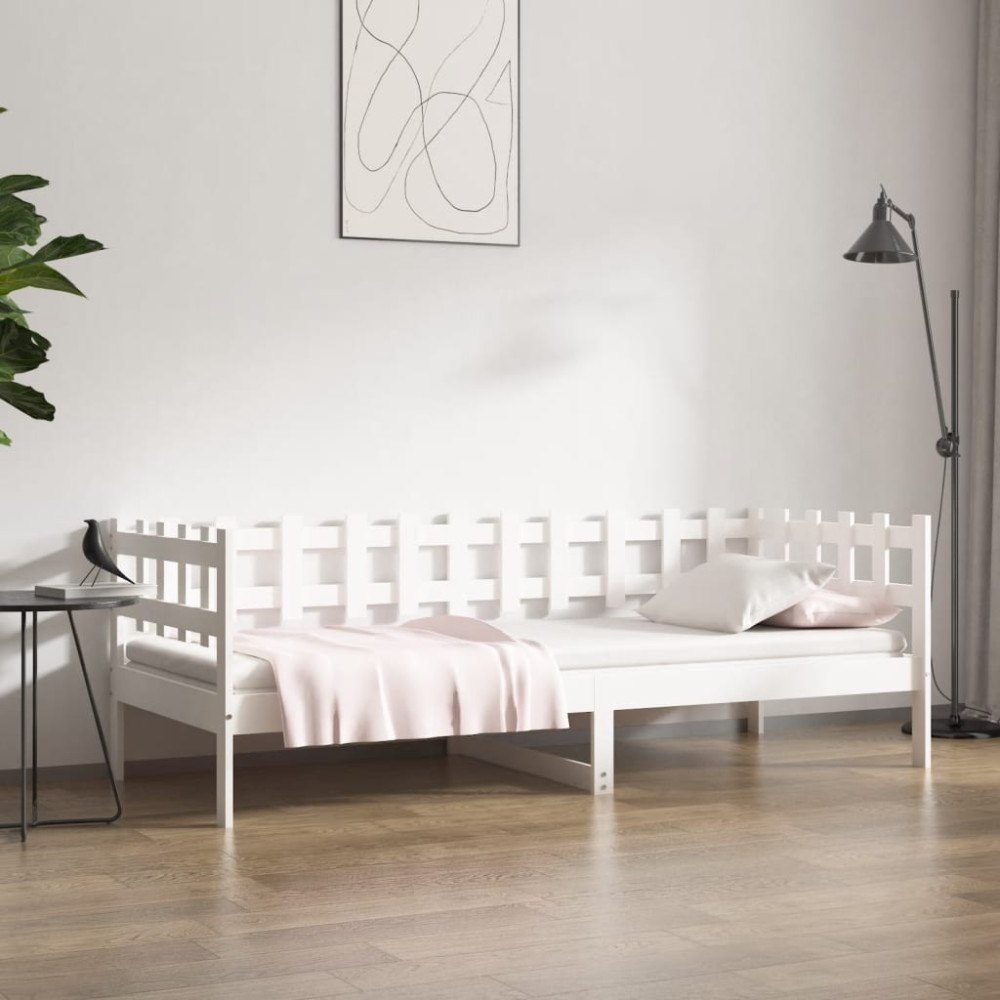 vidaXL Dagbädd utan madrass vit 90x200 cm massiv furu