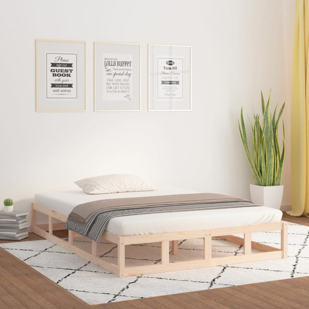 vidaXL Sängram 140x200 cm massivt trä