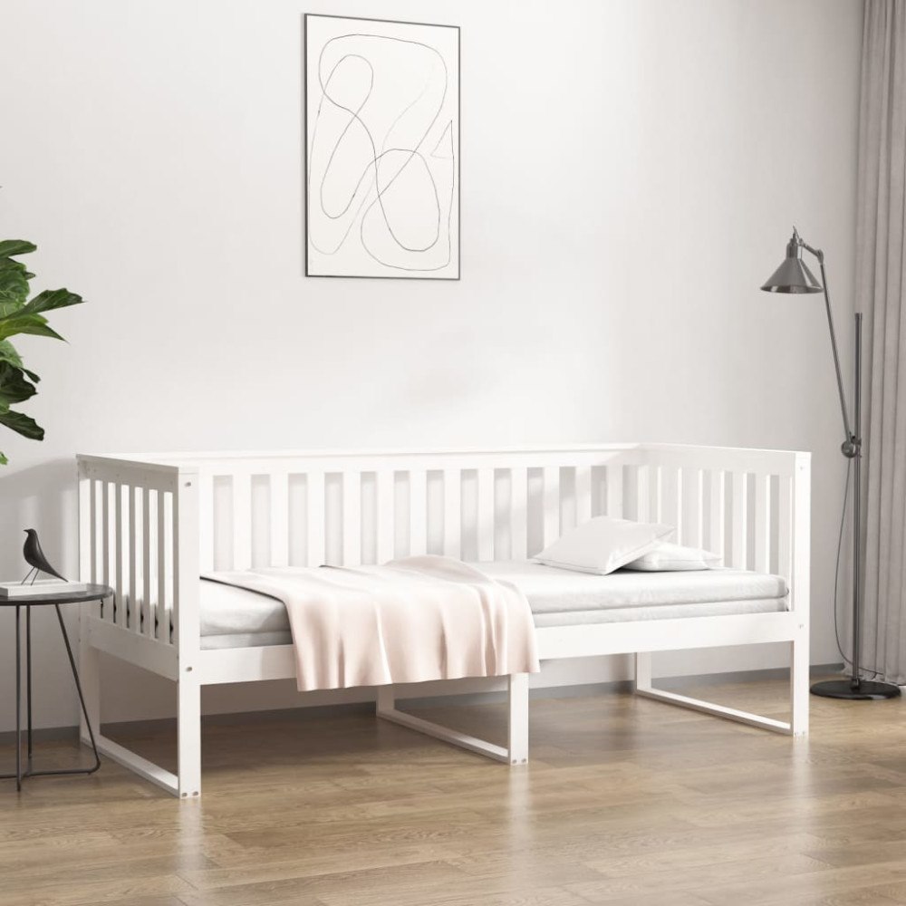 vidaXL Dagbädd utan madrass vit 90x200 cm massiv furu