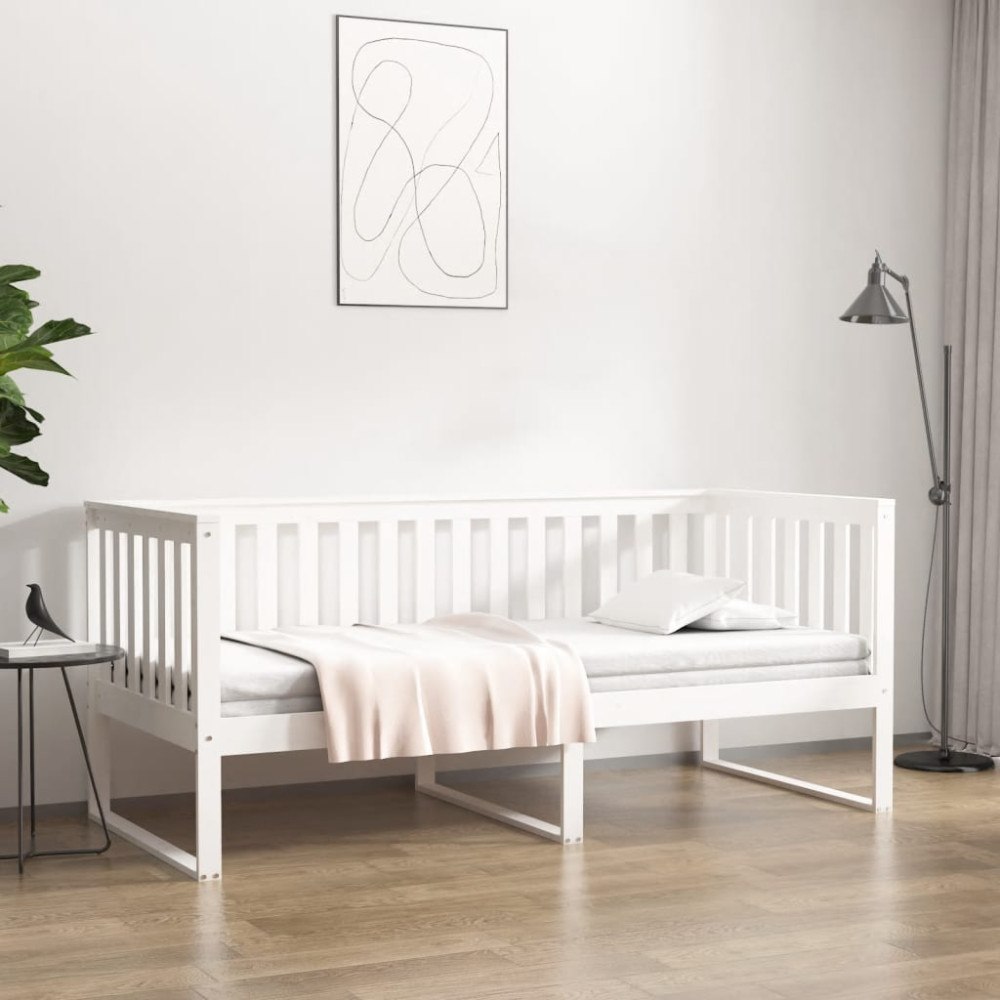 vidaXL Dagbädd utan madrass vit 90x190 cm massiv furu