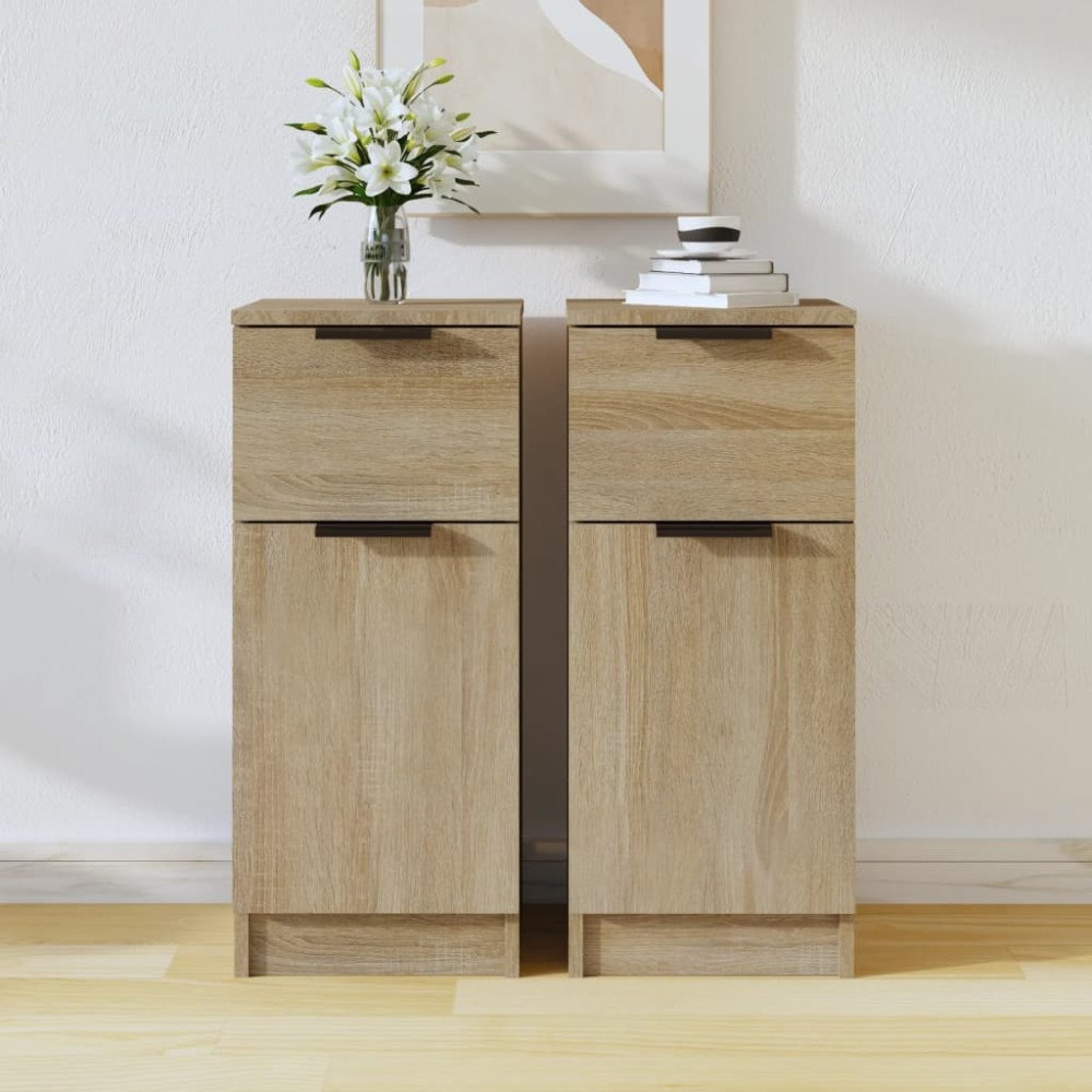 vidaXL Skänkar 2 st sonoma-ek 30x30x70 cm konstruerat trä