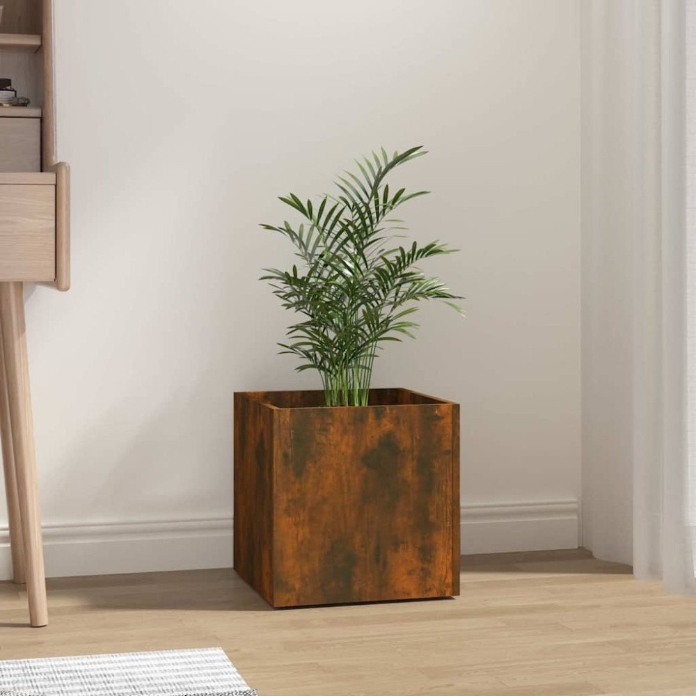 vidaXL Odlingslåda rökfärgad ek 40x40x40 cm konstruerat trä