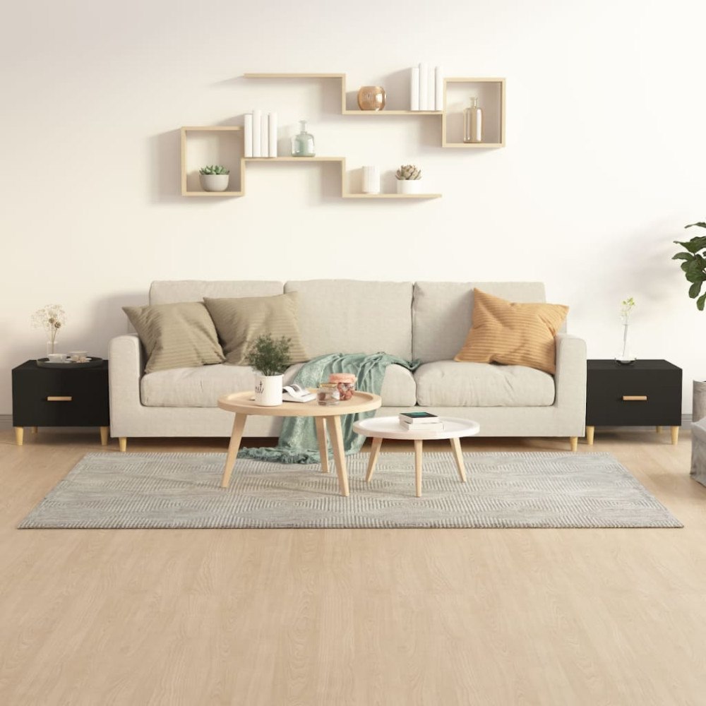 vidaXL Soffbord 2 st svart 50x50x40 cm konstruerat trä
