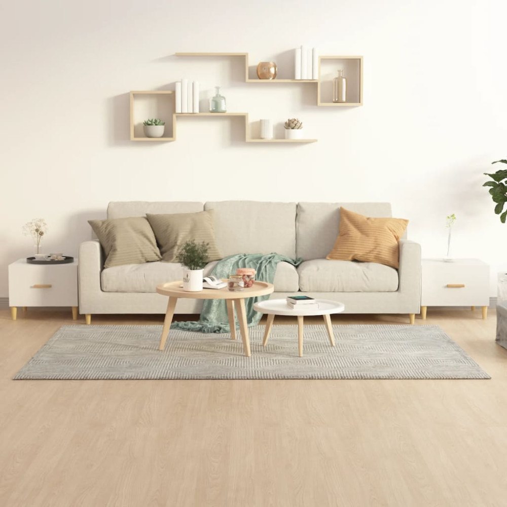 vidaXL Soffbord 2 st vit högglans 50x50x40 cm konstruerat trä