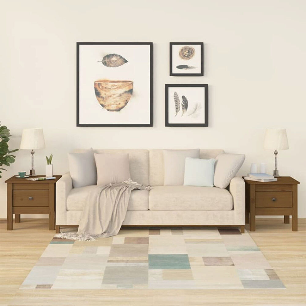 vidaXL Sidobord 2 st honungsbrun 40x40x39 cm massiv furu