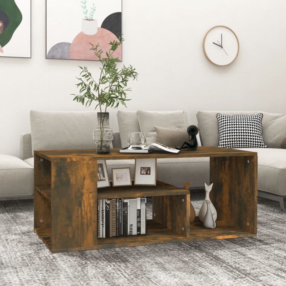 vidaXL Soffbord rökfärgad ek 100x50x40 cm konstruerat trä