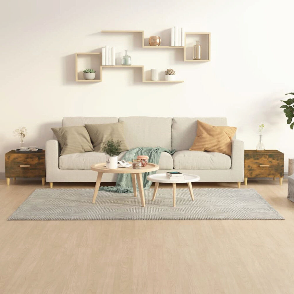 vidaXL Soffbord 2 st rökfärgad ek 50x50x40 cm konstruerat trä